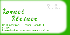 kornel kleiner business card